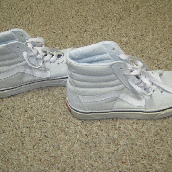 VANS OLD SKOOL SUEDE GRAY BLUE HI TOP HIGH TOP SNEAKERS SHOES 8 - Picture 5 of 9